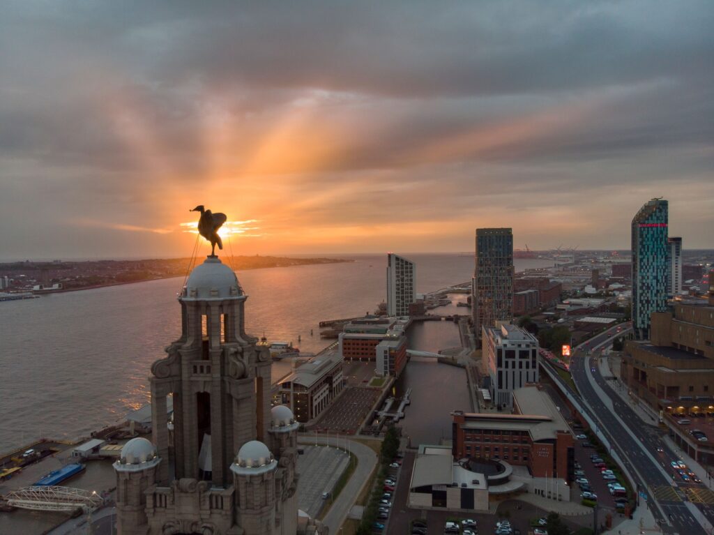 Liverpool Skyline in the sunset